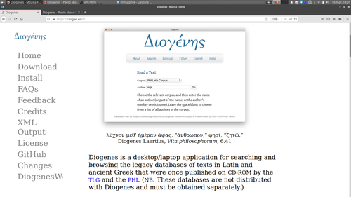Pagina di Diogenes Desktop