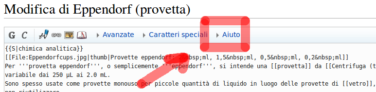 Wikipedia codici, link