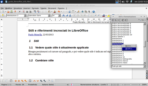 Modificare uno stile