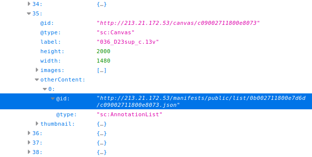 IIIF JSON manifest code
